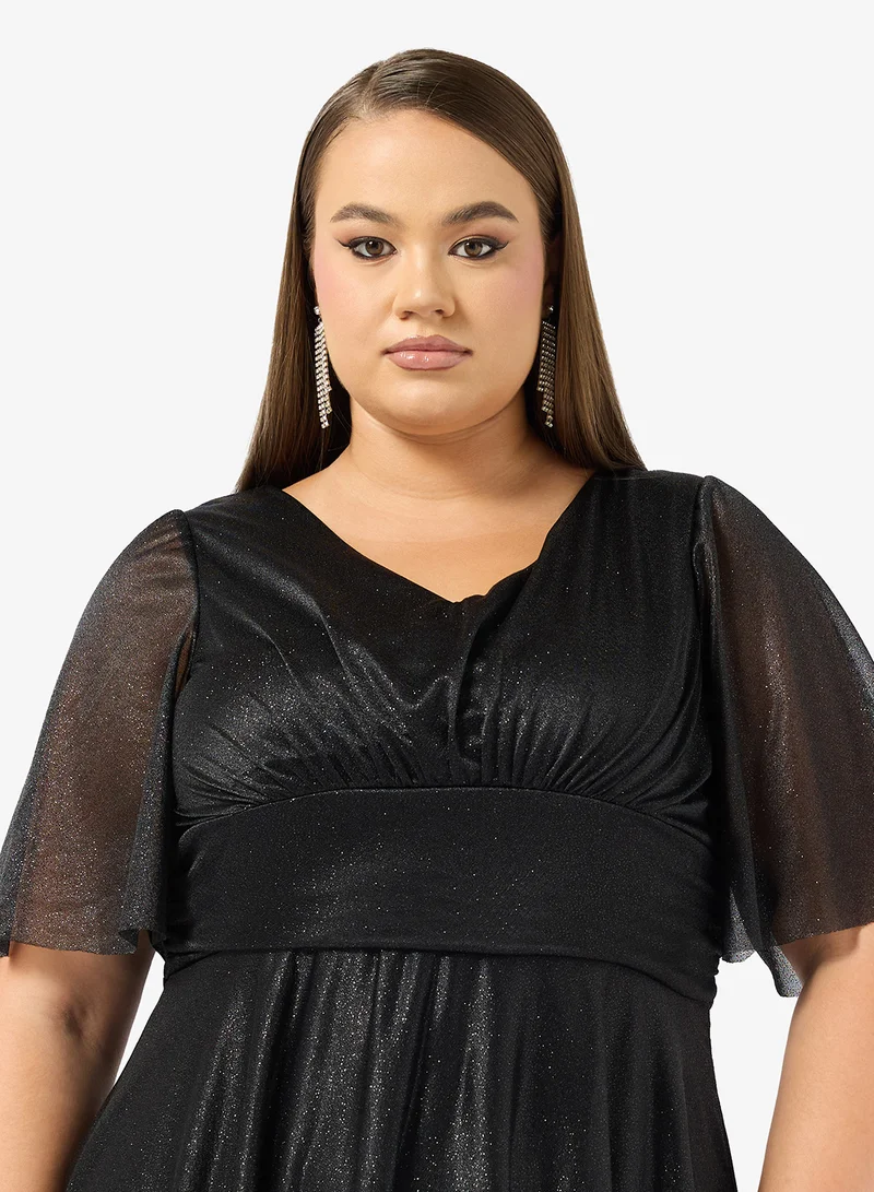 Khizana  Plus Size Shimmer A-line Dress for Women | Best Price UAE